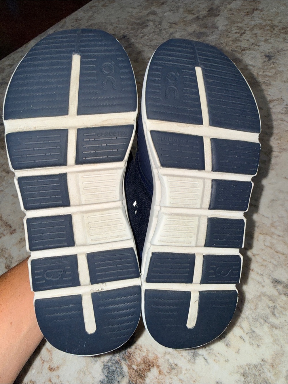 On Running Kids Navy Velcro Athletic Sneaker - Picture 4 of 5